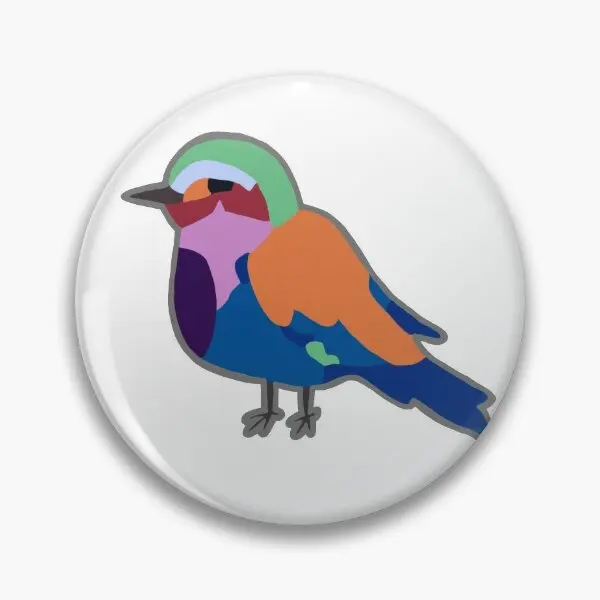 Lilac Breasted Roller  Soft Button Pin Metal Fashion Cute Jewelry Collar Badge Gift Women Lover Brooch Creative Clothes Funny