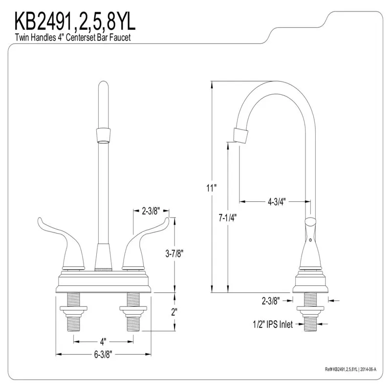 

Finish Brushed Nickel Finish 4-inch Two-Handle Centerset Bar Faucet with Quality Construction and Easy Installation – Perfect