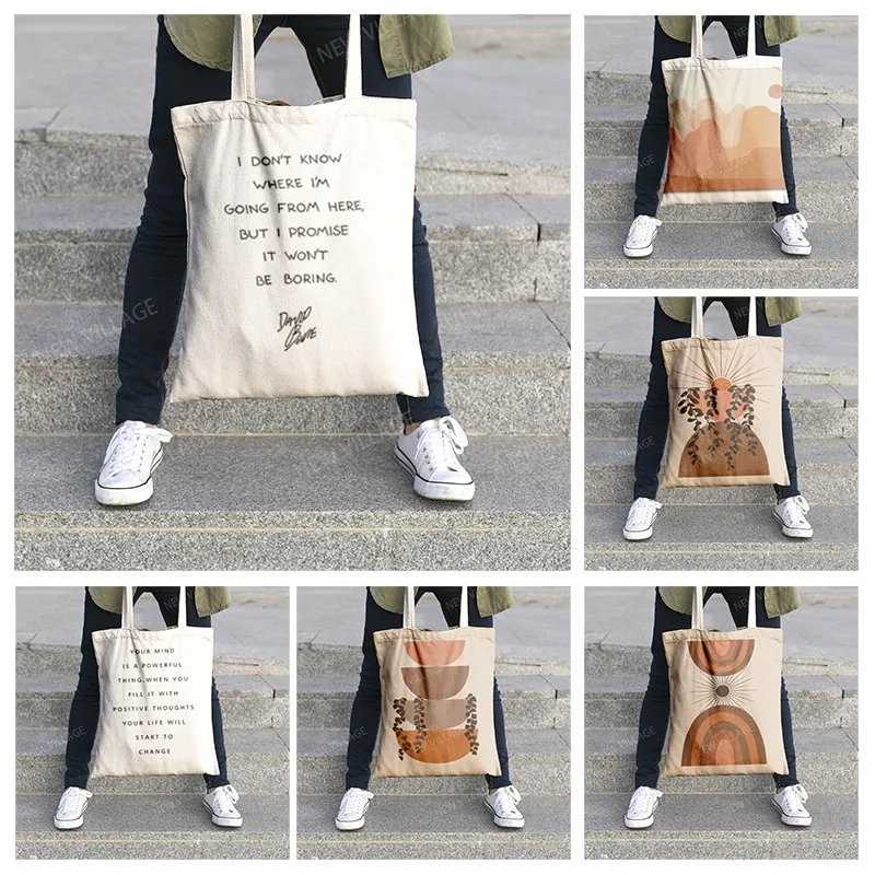 

Холщовая Сумка на плечо, органайзер для хранения косметики, дорожная Женская сумочка, тканевый чехол для шоппинга в скандинавском стиле Бох...