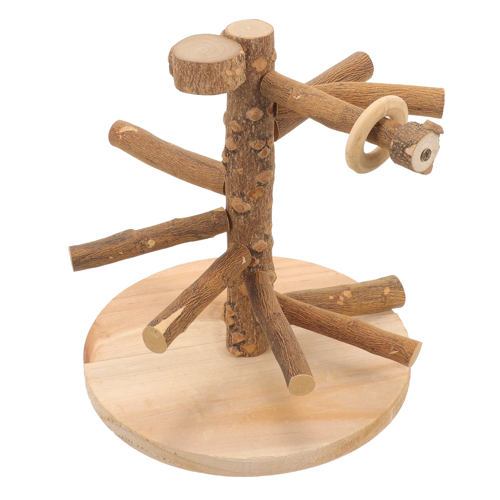 

Parrot Climbing Toy Bird Stand Tabletop Indoor Toys Bench Desktop Perch Wooden Training Office