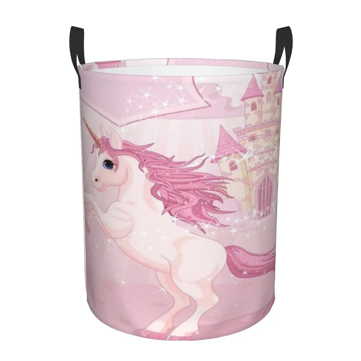Корзина для белья с единорогом и сказочным замком складная корзина игрушек