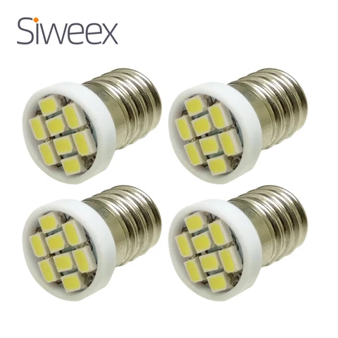 4 шт./лот E10 EY10 3020 SMD 8 светодиодных белых фонарей миниатюрная винтовая лампа для DIY LIONEL DC 12 В