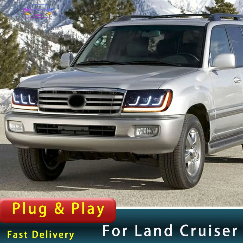 Автомобильная фара для Toyota Land Cruiser 1998-2007 LC100 головного света улучшенная модель DRL
