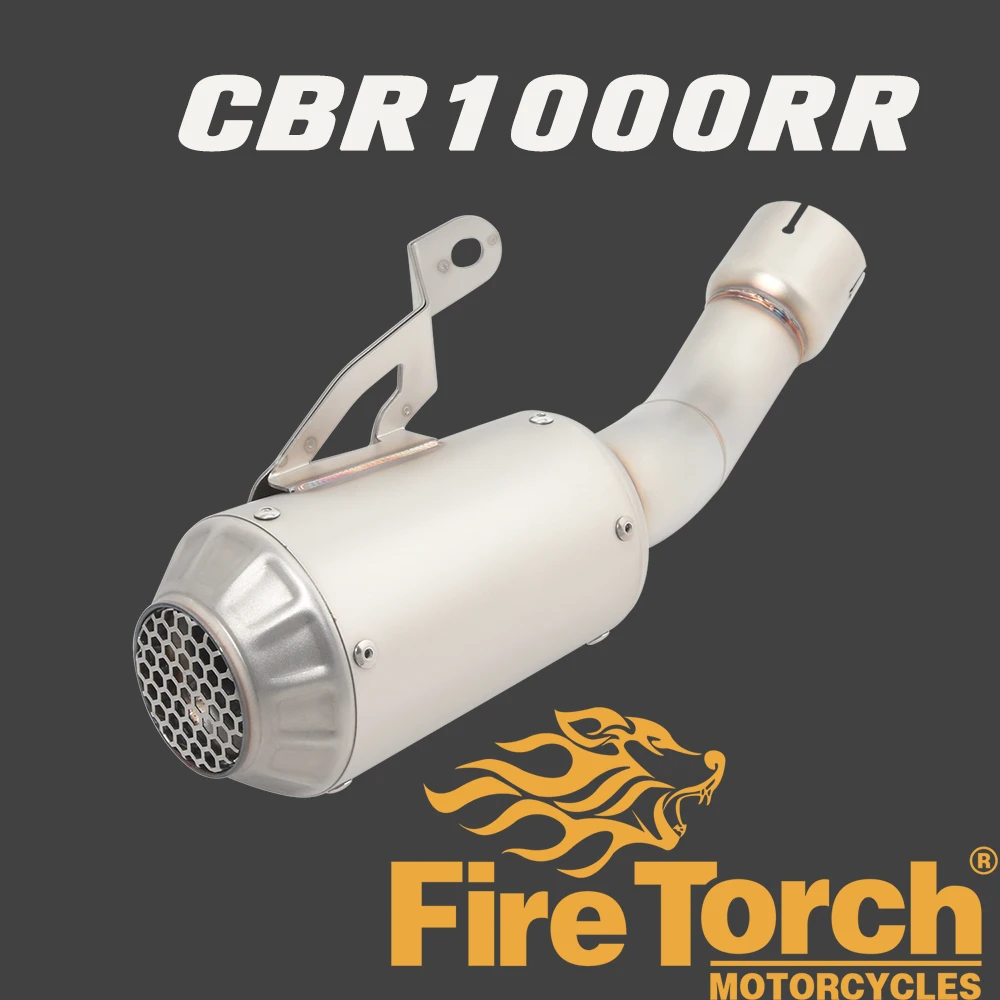 

Глушитель выхлопной трубы для мотоцикла, слип на средней звеньевой трубе без глушителя дБ для HONDA CBR1000RR SP CBR1000 2017 2018 2019