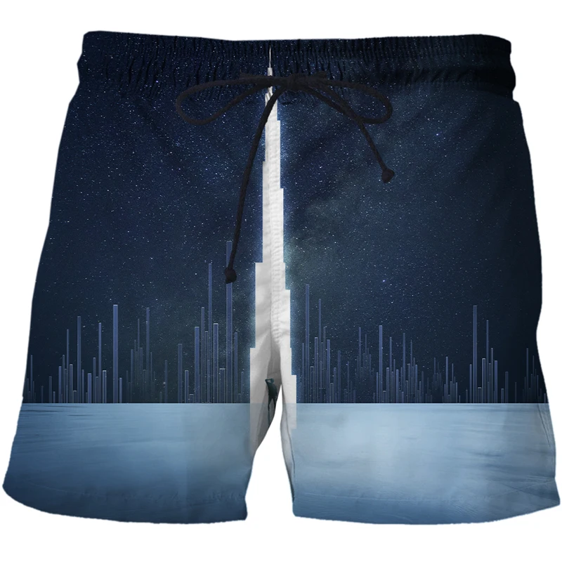 

Мужские пляжные шорты для отпуска Night sky, дышащие шорты для серфинга, одежда для плавания, шорты, Быстросохнущий купальник, летние спортивные...