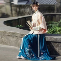 2022 oriental elegant ming dynasty hanfu ancient traditional chinese woman elegant hanfu clothes fairy stage folk dance costume