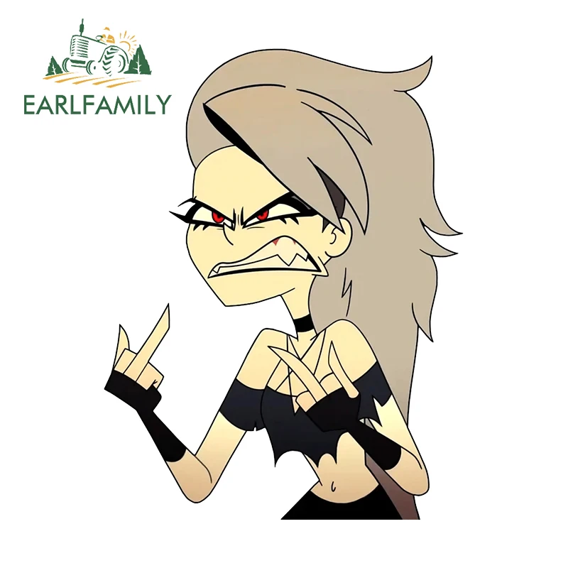 EARLFAMILY 13 см x 9 Loona средний палец Автомобильная наклейка Юмористическая окклюзия