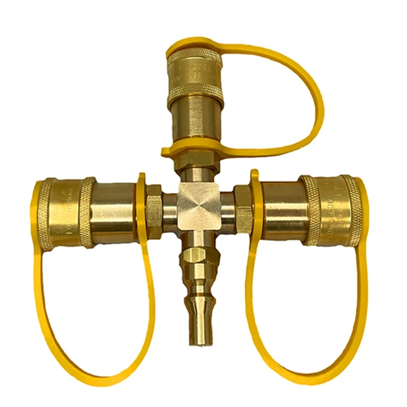 

1/4Inch RV Propane Quick Connect 3Y Splitter Adapter For RV Trailer Quick Connect Propane Hose Connect To Tabletop Grill