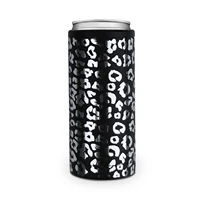 slim skinny can cooler tumblers 12oz black leopard stainless steel tumbler cheetah bottle for drink beer personalized cooler cup