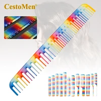 professional 12 types rainbow combs hairdressing cutting comb tail combs salon barber hairstyling tools haircut accessories