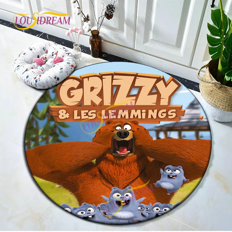 

French Cartoon Grizzy And The Lemmings rugs The living room is too large for decoration The soft Sherpa doormat area carpet.