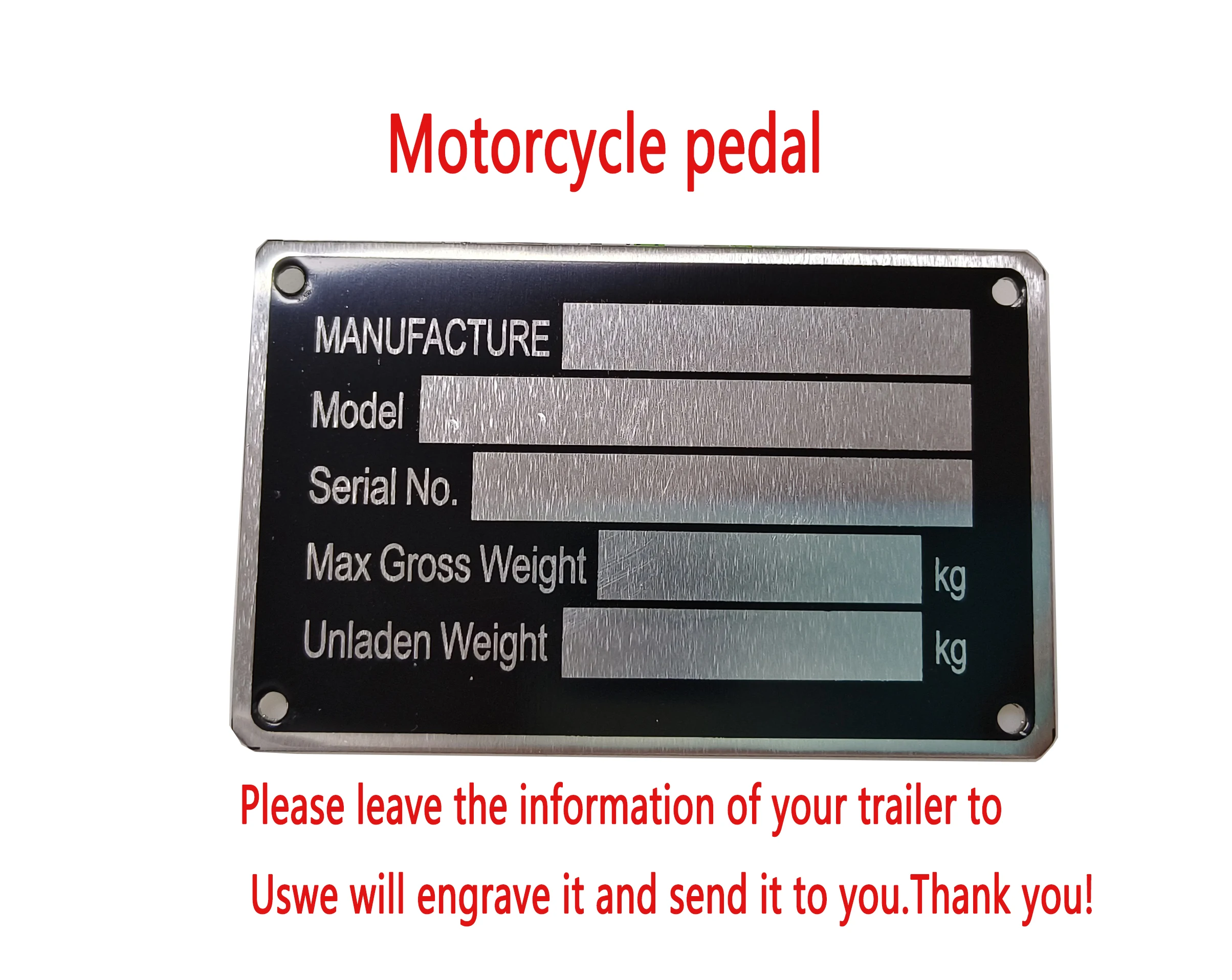 

АВТОМОБИЛЬНАЯ ГРУЗОВИК ЛОДКА Прицеп «STAMPED» VIN и весовая пластина шасси 86 мм x 54 мм Идентификационный номер