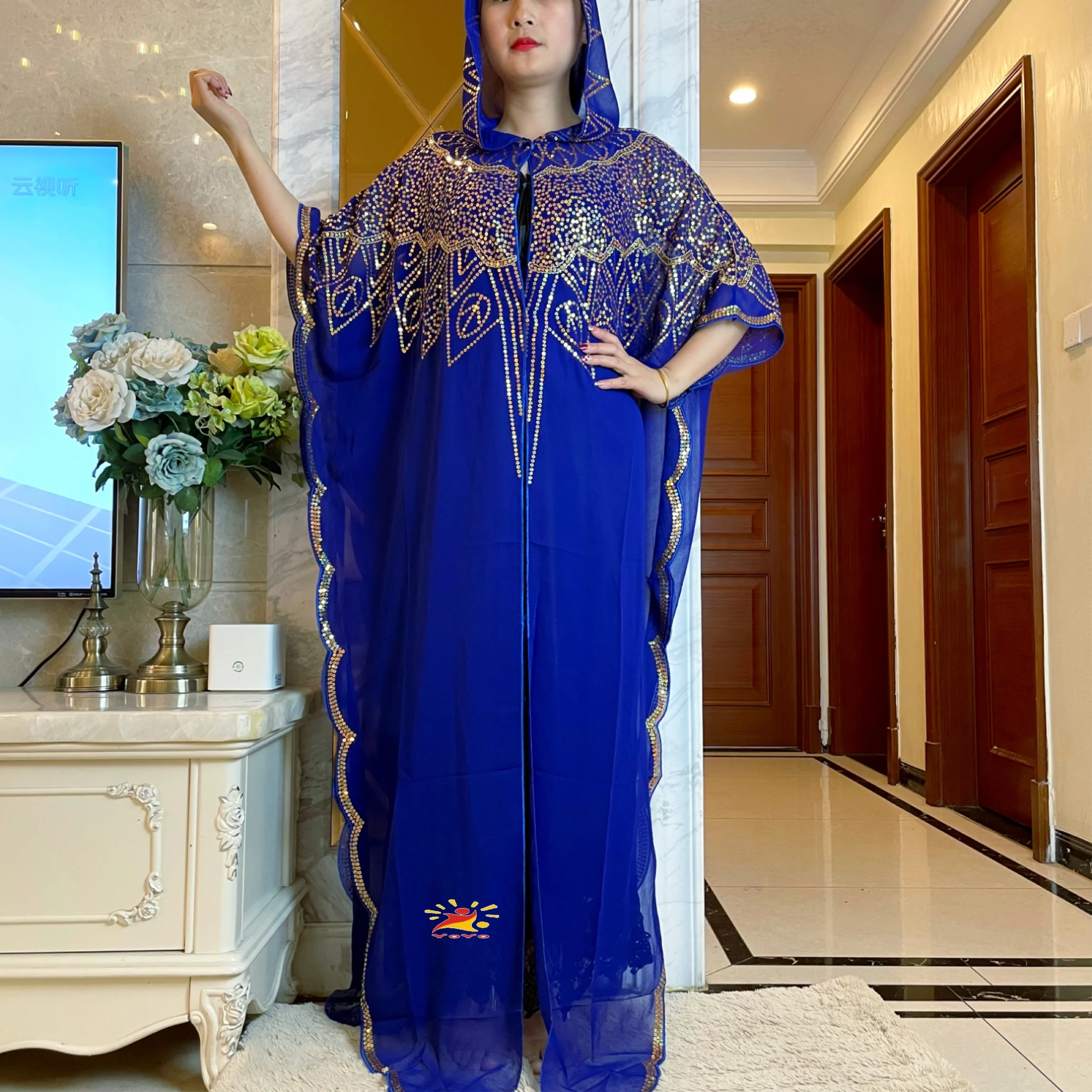 2022 африканская Женская абайя длинное платье с вышивкой с высокими блестками мусульманское платье Турция Дубай марокканский кафтан