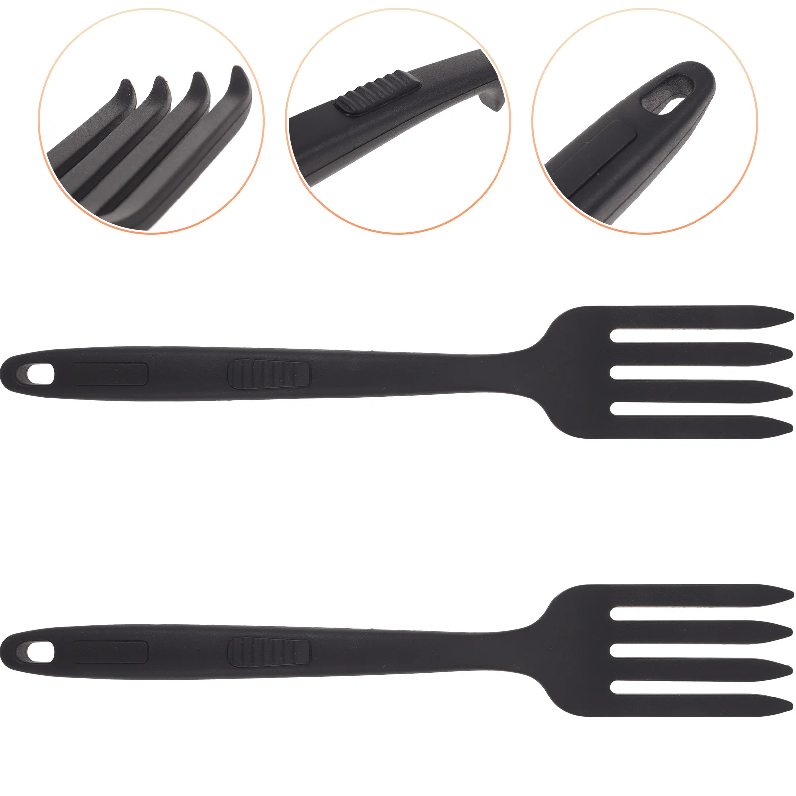 

2 Pcs Silicone Cooking Fork Noodle Forks Meat Silica Gel Long Practical Thermal Paste