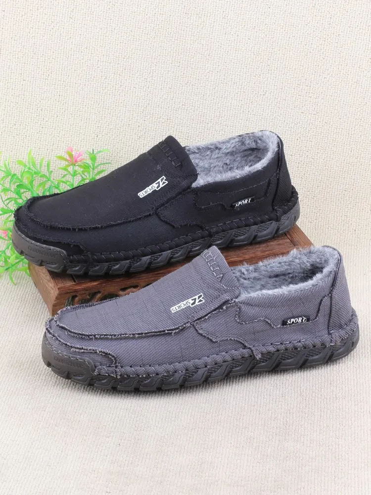 Мужская обувь на хлопковой подкладке зима 2024 новая старая пекинская тканевая