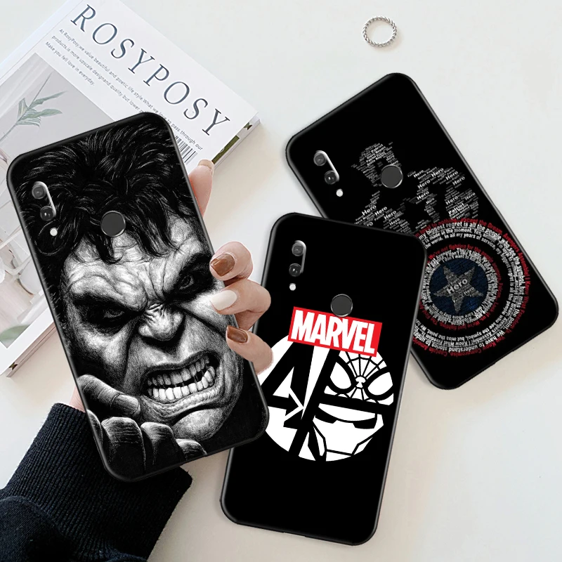 

New Marvel Avengers Logo Phone Case For Huawei Y9 Y7 Y6 Prime Y8p Y7p Y6p Y9a Y7a Y9s Y8s Y6s 2019 Bumper Funda Carcasa