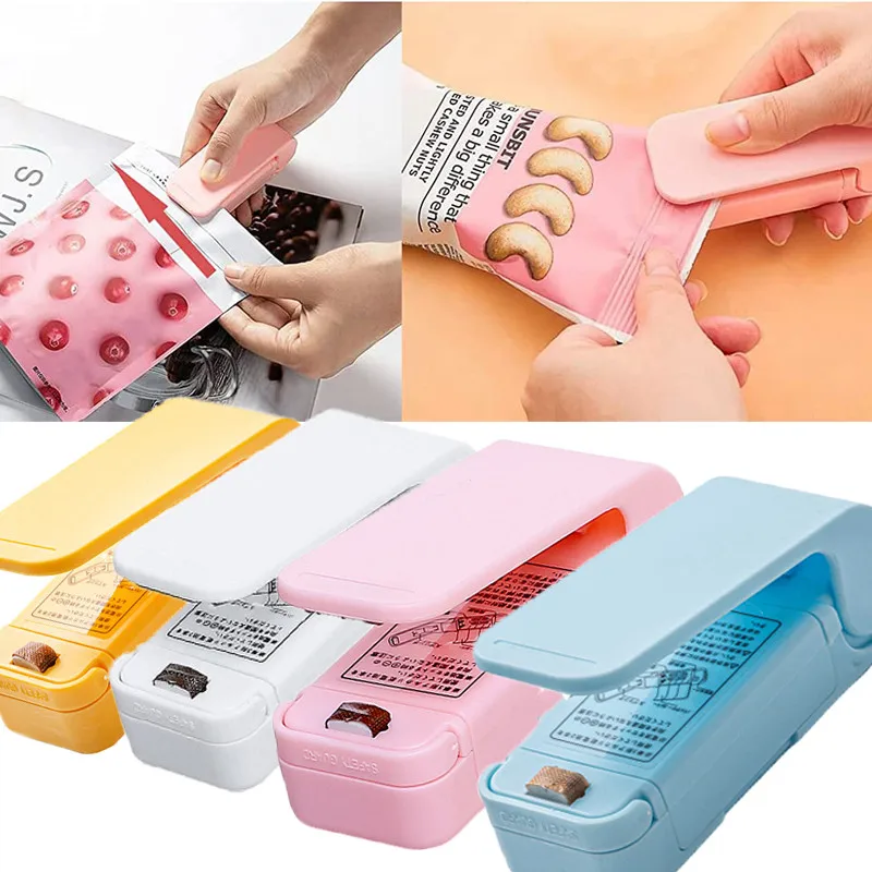 

Mini Portable Heat Bag Packaging Sealer Battery Power Plastic Bag Clip Space Saving Food Storage Seal Snack Sealing Kitchen Tool
