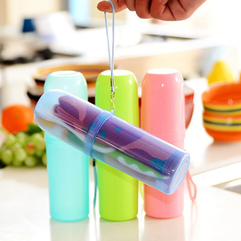 

Portable Outdoor Travel Toothbrush Toothpaste Holder Plastic Storage Box Sundries Organizer Case Bathroom Accessories
