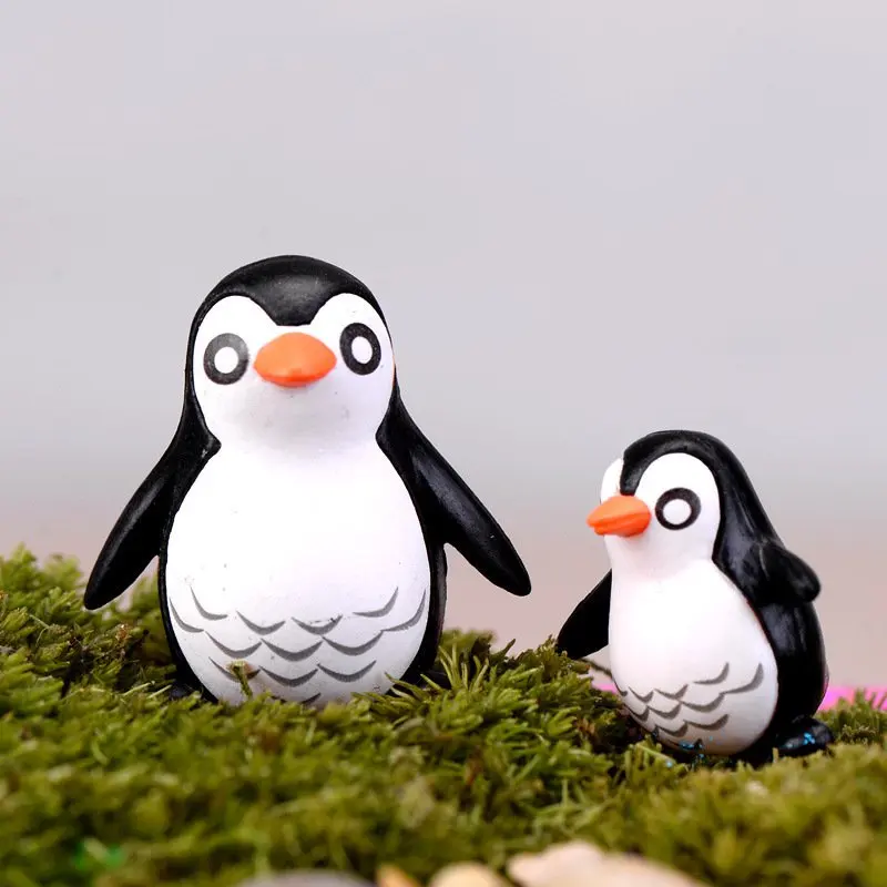 

1 Pair Mini Penguin Father and Son Dolls Figurines DIY Resin Crafts Garden Moss Bonsai Micro Landscape Home Desk Ornaments Decor