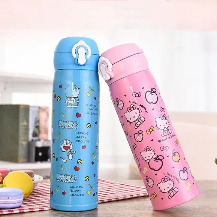 New Kawaii Water Thermos Pink Cartoon Stainless Steel Therma