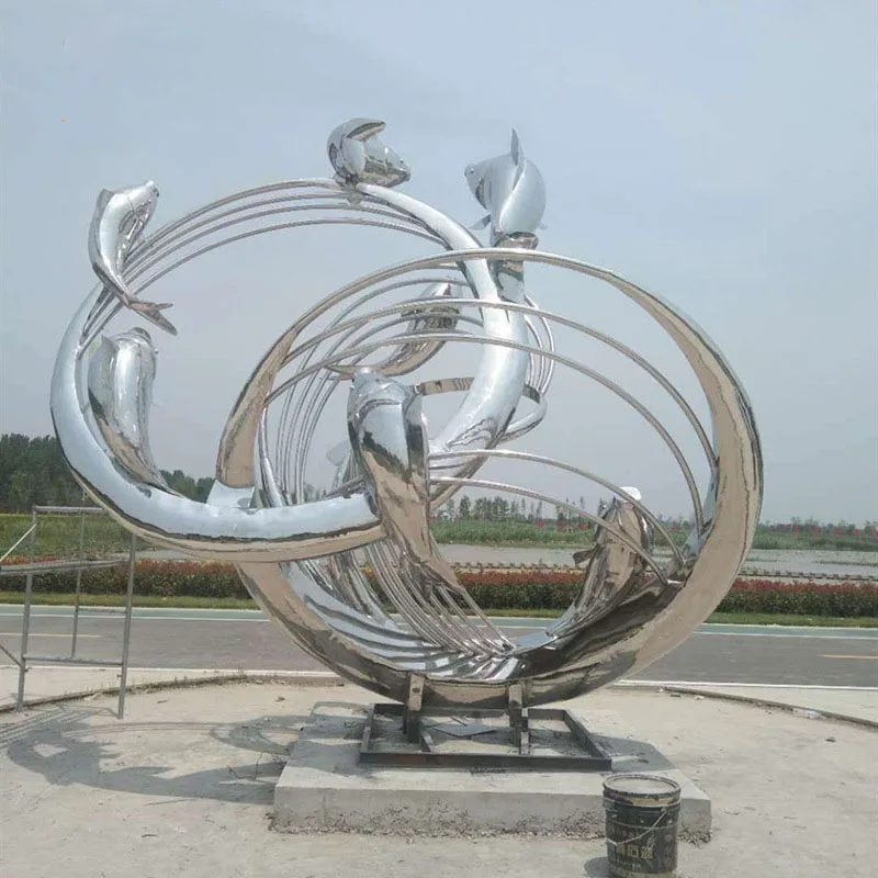 

Multiform Exquisite creative Sculpture silvery Ornament Outdoor furniture Distinctive Decorative articles stainless steel