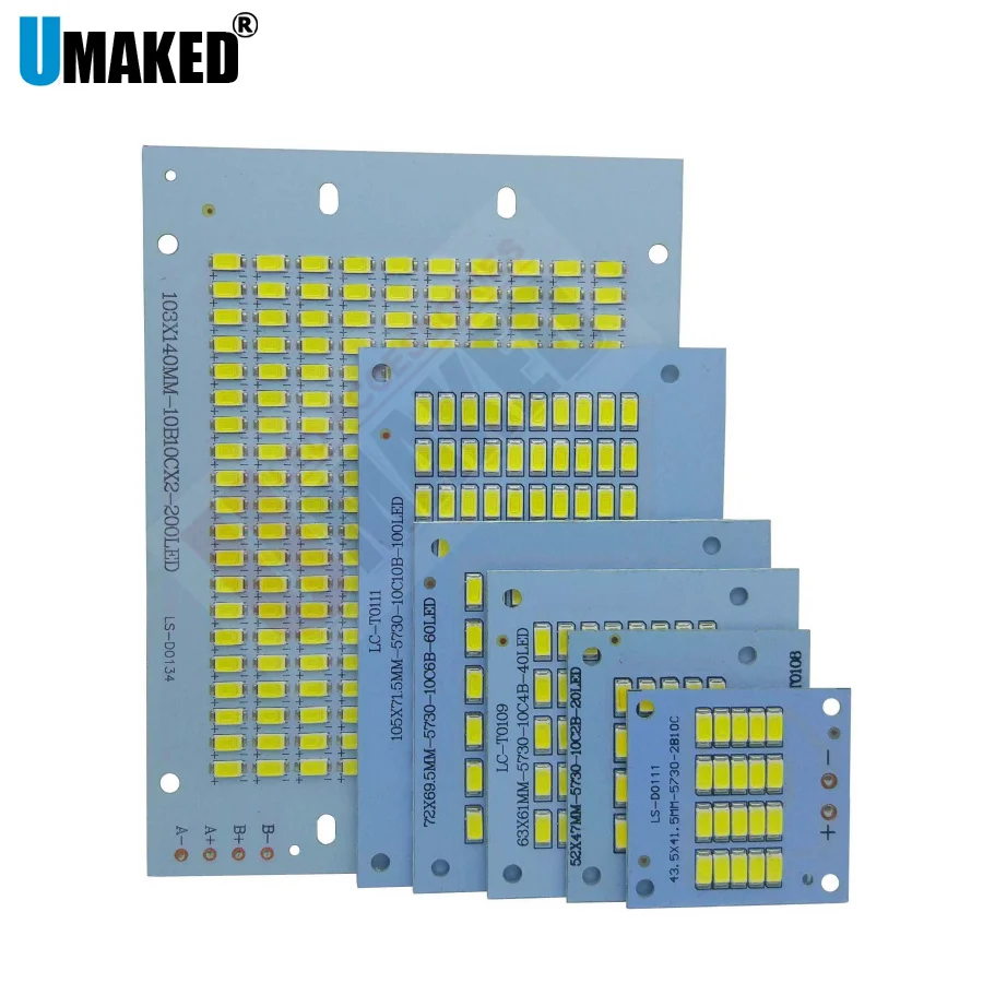 

Светодиодная прожекторная плата SMD5730, 10/20/30/50/70/100% Вт, 10 шт.