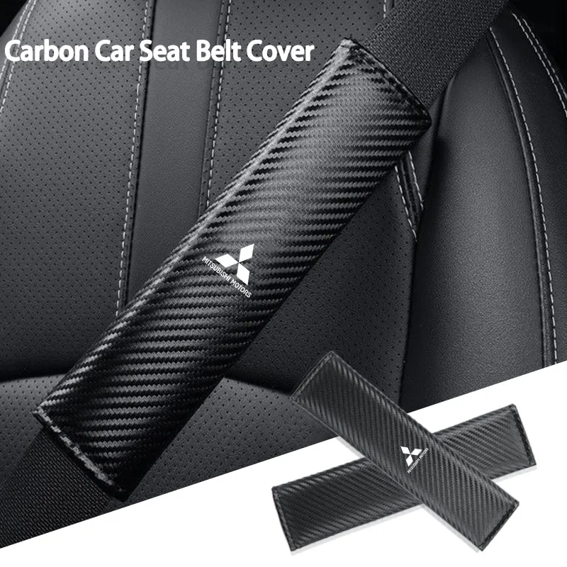 

Carbon Car Seat Belt Shoulder Protector For Mitsubishi Ralliart Lancer EX Outlander ASX Evo X RVR Mirage Pajero L200