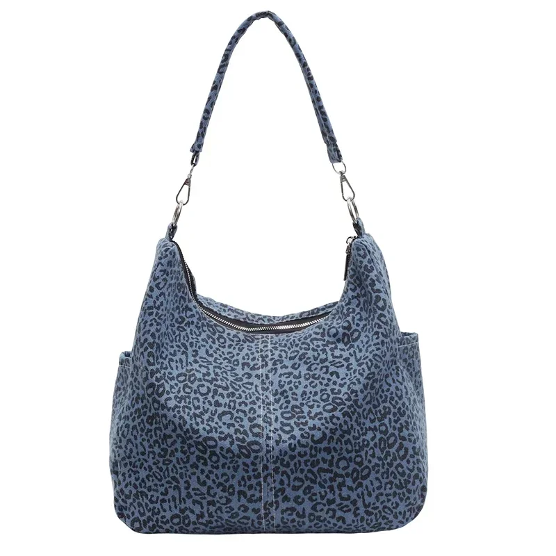 2024 High Quality Cowboy Trend Crossbody Bag Zipper Solid Leopard Popular Casual Shoulder Soft Stitching Simple Handbag