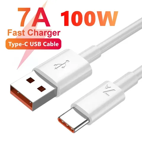 Сверхбыстрый зарядный кабель USB Type-C мощностью 100 Вт, 7 А для Huawei P40 P30 Xiaomi 13 12 Pro Oneplus Realme POCO от Maer...