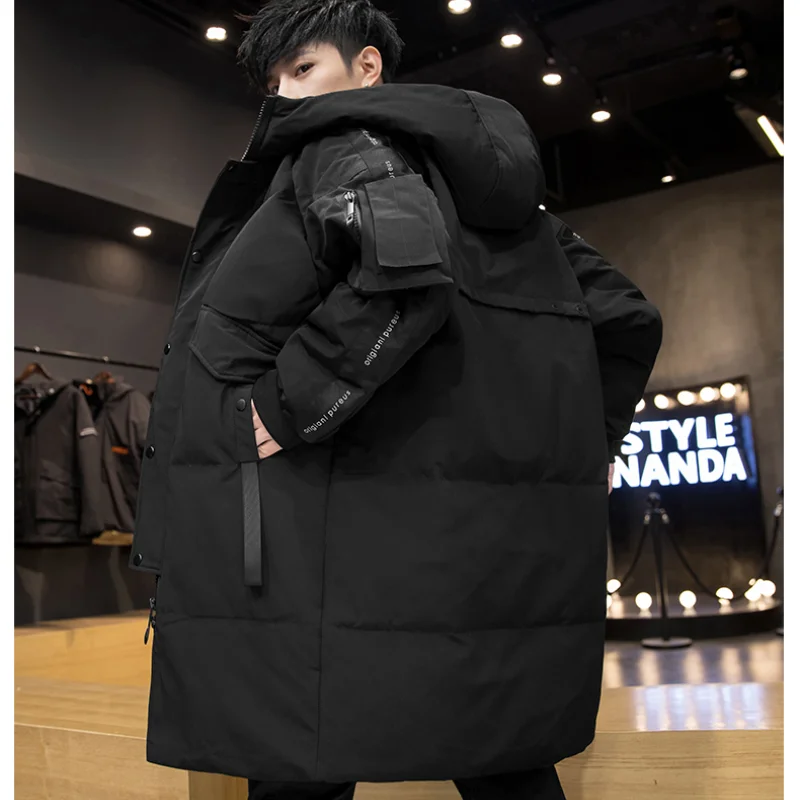 Oversized Down Jacket Men's Mid-length Fashion Winter Down Jacket Men's Cotton-padded Jacket Warm Clothes Women's Winter Jacket
