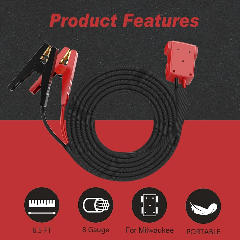 8 Калибр 6 5 футов автомобильный фотомагнитный кабель для Milwaukee 18 в литий-ионный