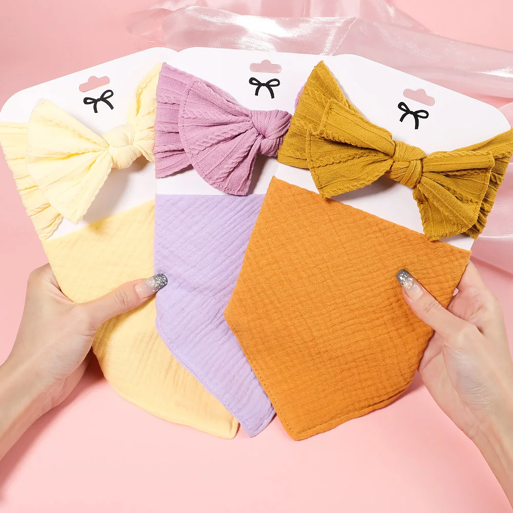 

2 шт./комплект, однотонные хлопковые нагрудники для новорожденных