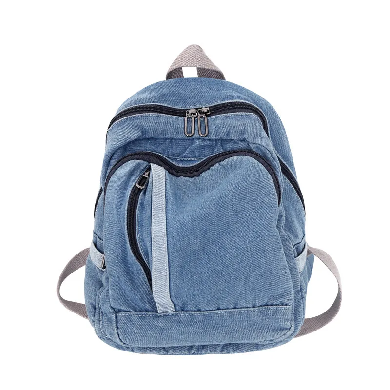 

2022 New Denim Women's Backpack Fashion Simple Bucket School Bag Travel Bag Simple Backpack Bags for Women Women Backpack