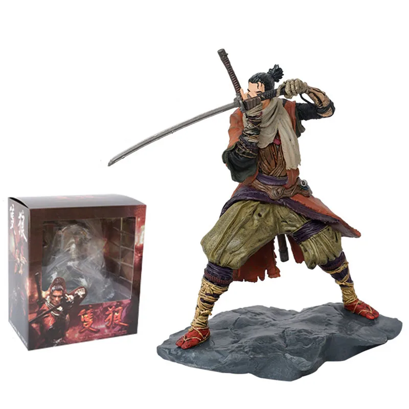 

Sekiro Shadows Die Twice Wolf Action Figure Toys Figuras Anime GK Statue 20cm PVC Collection Model Gift for Children Decoration