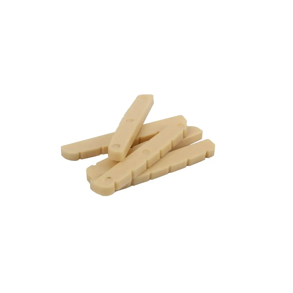 

Pack of 5 42mm Acoustic Guitar Bone Bridge Saddle Stringed Instruments Slotted Nut Repair Spare Parts Supplies Gifts