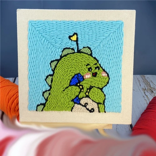 

The Cutest and Most Fun DIY Little Dinosaur Embroidery Craft Punch Set Hand Embroidery Kit with Tools