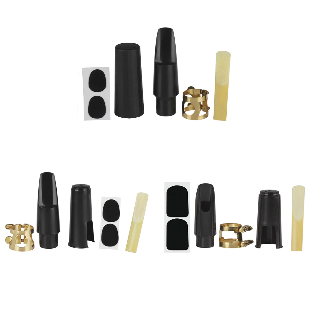 

Sax Alto Saxophone Mouthpiece with Cap Metal Buckle Pads Instrument Accessories Sax Mouthpiece Cap Reed Pads Clip