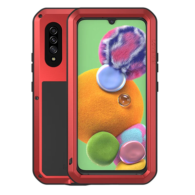 Powerful Case For Samsung Galaxy A90 A72 A42 A32 A52 5g Anti-knocked Aluminum Metal Gorilla Toughened Glass Phone Cover