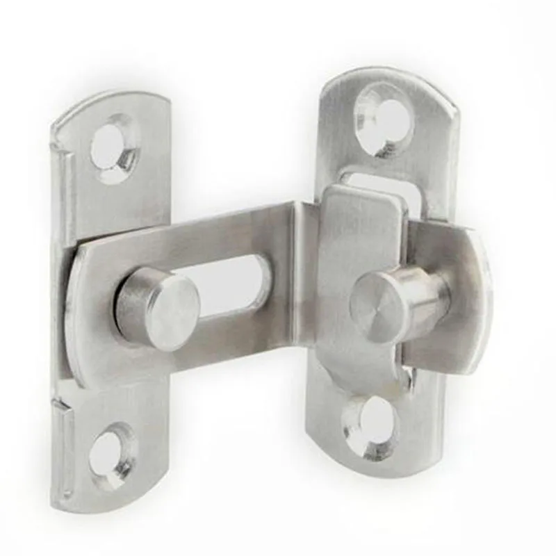 

90 Degree Hasp Latches Stainless Steel Sliding Door Chain Locks Security Tools Hardware For Window Cabinet Hotel 3/4 inch