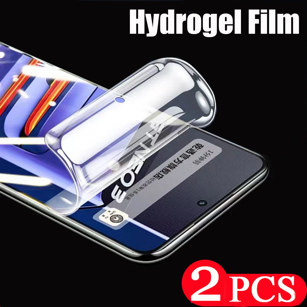 

2Pcs soft full cover Hydrogel film For Realme GT Neo 5 SE 11 C55 GT2 10 9 pro plus 3 3T phone screen protector protective film