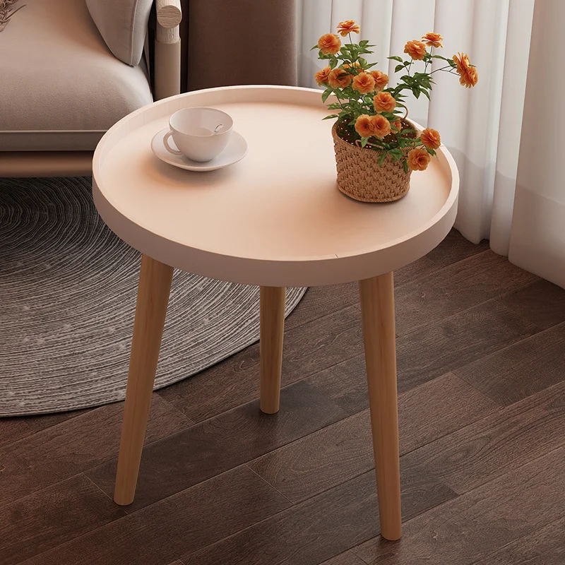 Nordic Minimalist Coffee Table High Side Disc Side Table Living Room Pine Table Legs Side Table All-match Scene Low Tables