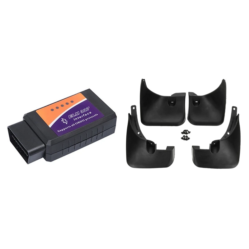 

Mini Obd2 Bluetooth Scanner Bluetooth Pro Obdii Elm327 Obd2 V2.1 Obd Tool 1Set With Car Front & Rear Mud Flaps
