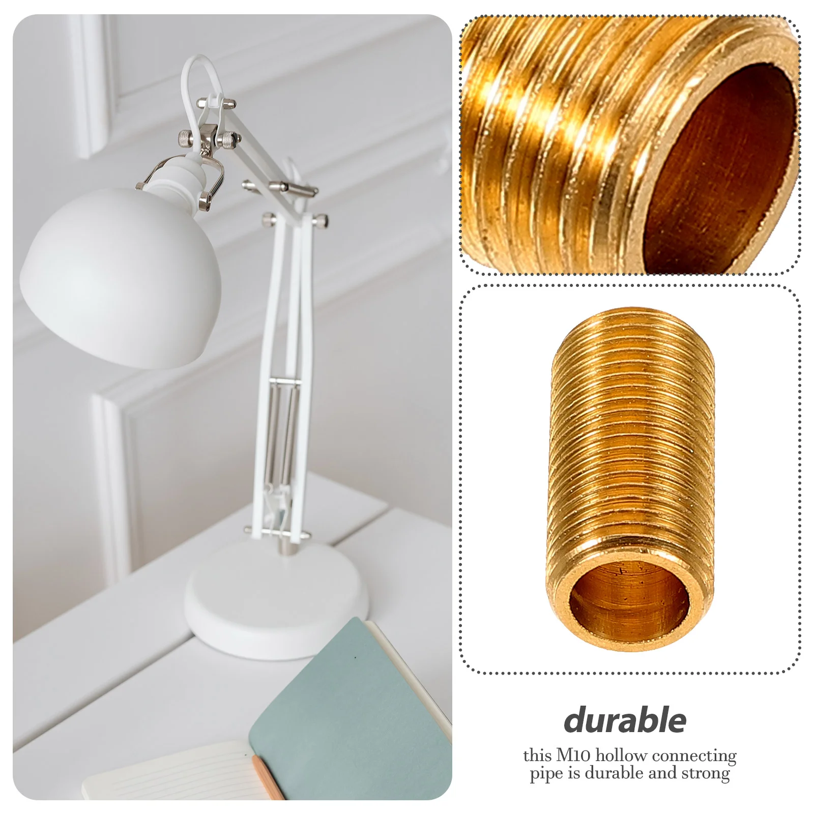 

8 Pcs Pendant Light Fixtures Brass Dental Tube Screw Bolt Lighting Lamps Coupling Copper Pipe