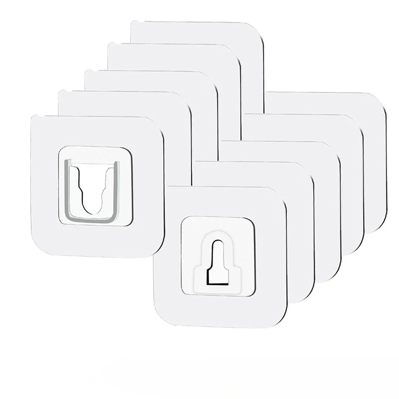 10/5 пар двусторонних клейких настенных крючков невидимый бесследный карабин