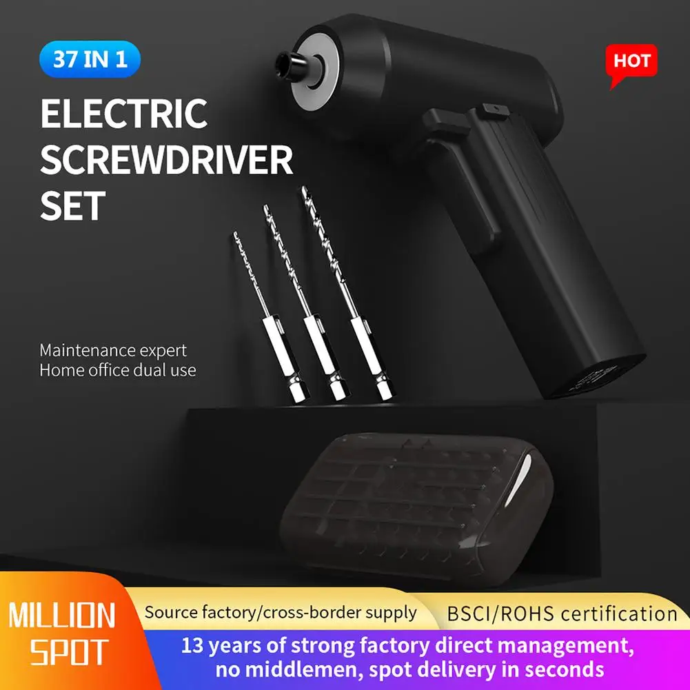 

3.6v Electric Screwdriver 37-in-1 Mini Rechargeable Computer Mobile Phone Home Appliance Repair Screw Driver Drill Bit Kit