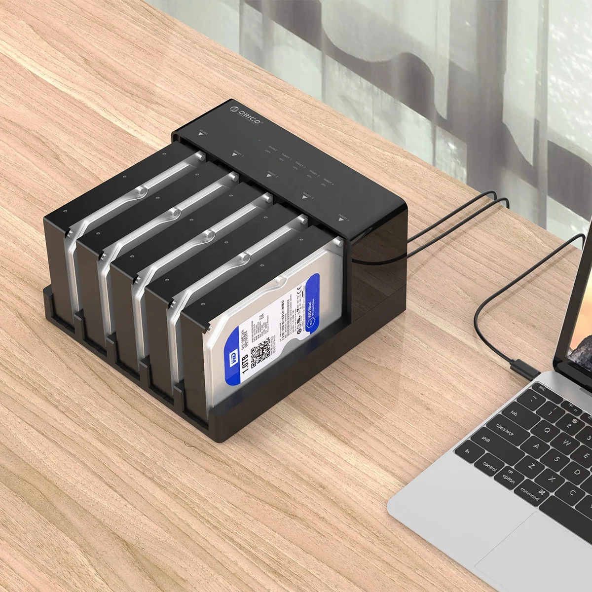

ORICO 50TB 2.5/3.5 inch 5 Bay High Speed USB Hard Drive HDD Enclosure with Duplicator 6558US3-C