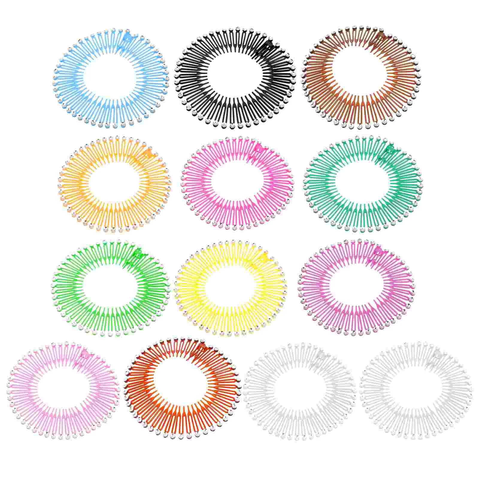 

Rice Noodle Comb Hair Hairband Headband Stretch Wrap Circle Plastic Full Circular Clip