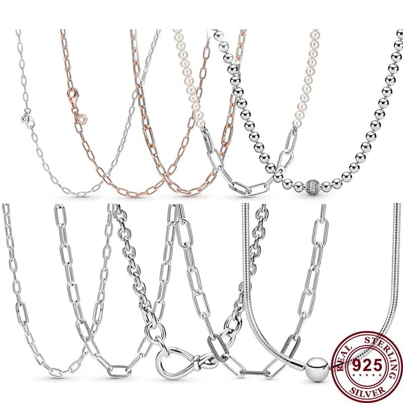 

New Hot 925 Silver Snake Link Chain Me Series Women's Necklace Suitable For Women's Original High Quality Charming Jewelry