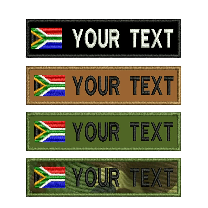 

Нашивки с вышитым южноафриканским флагом и именем на заказ, значки, наклейка с помощью утюга, пришивной крючок и петля для одежды, жгут, сумк...