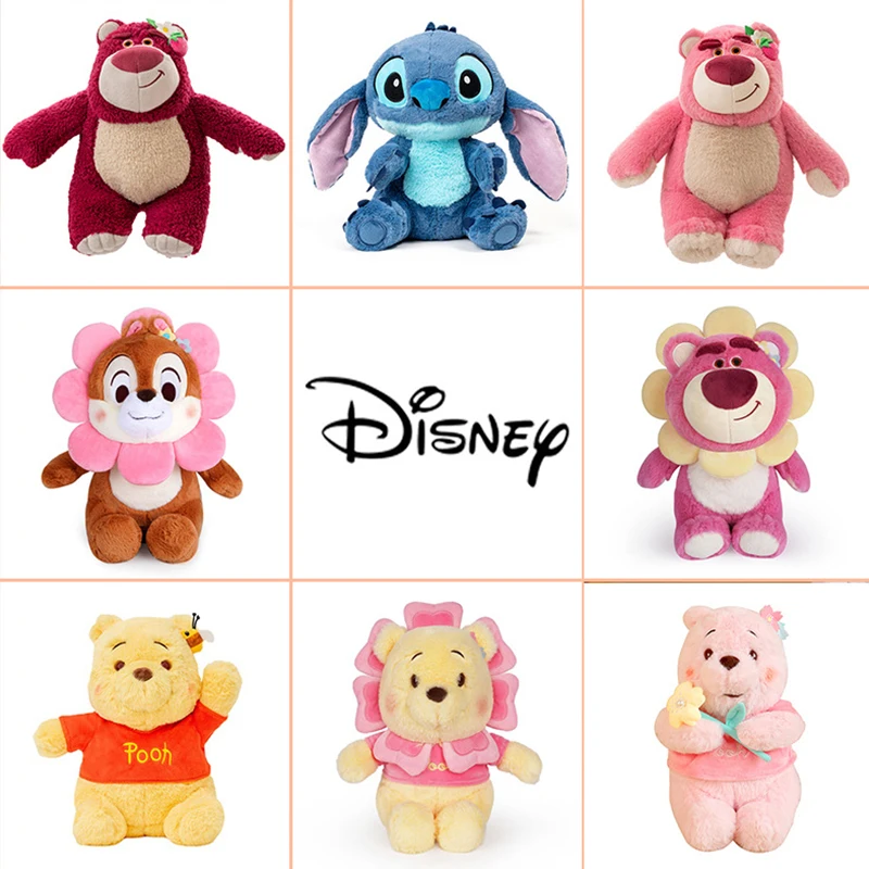 

Ragdoll Plush Toy Disney Strawberry Bear Flower Fairy Doll Flower World Winnie the Pooh Doll Stitch Children's Birthday Gift